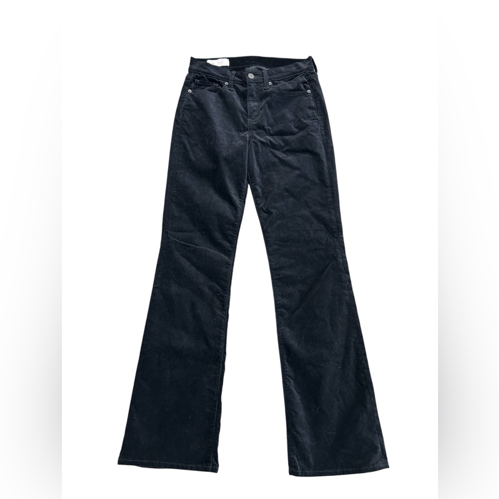 Gap Mid Rise Black Velvet Baby Boot Jeans size 27/4R